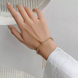 Braided design gold plated bracelet