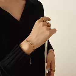 Double Link Gold Plated Bracelet