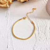 Double braided gold plated bracelet