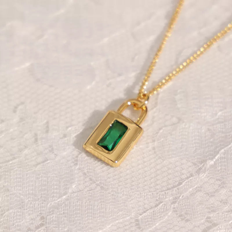 Emerald Zircon Pendant Necklace